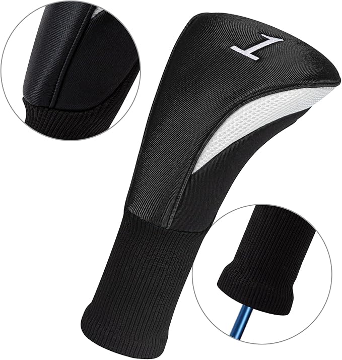 Wood Headcover Golf Club Covers Driver Headcovers Nylon Head Covers Designed to Fit All Woods - 3/4/5/6 Pack/Set Golf Accessories Suitable for Men and Women
