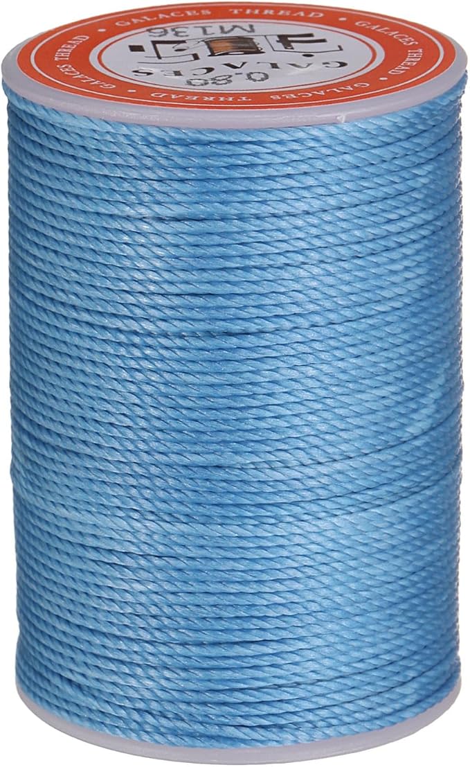 uxcell Round Leather Sewing Waxed Thread, 55m / 60 Yards Wax Polyester String by uxcell