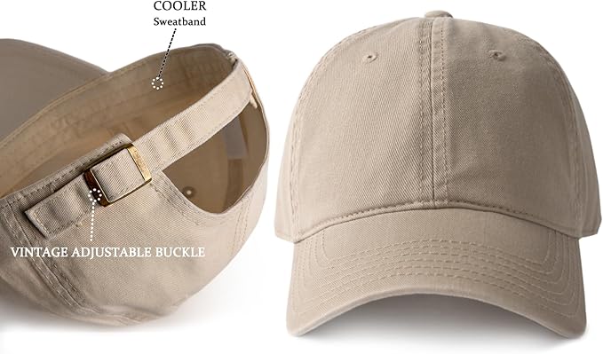 FURTALK Unisex Vintage Washed Unstructured Baseball Cap Washed Cotton Adjustable Dad Hat