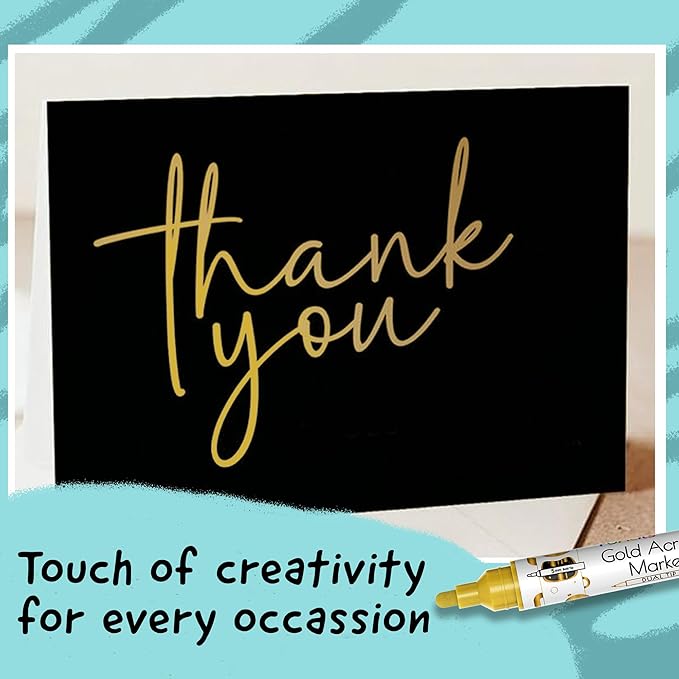 4 Dual Tip Gold Paint Pen Metallic - Image 7