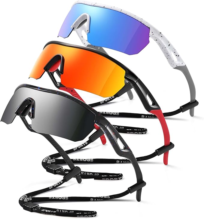 Kids Sunglasses Youth Baseball Sunglasses for Boys Girls 3-12 Polarized Softball Sports Goggles UV Protection