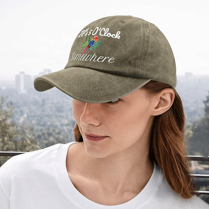 Jimmy Music Buffett Accessories Hats Its 5 Oclock Some Where Baseball Cap Mom Hat Pigment Black Womens Bucket