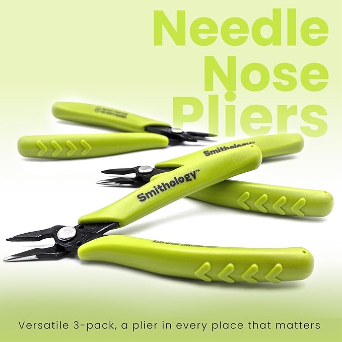 Smithology 5.3" Mini Needle Nose Pliers 3-Pack | Precision Long Nose Pliers - Image 6
