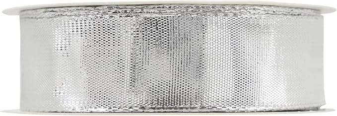 MEEDEE Silver Wired Woven Metallic Ribbon - Image 8