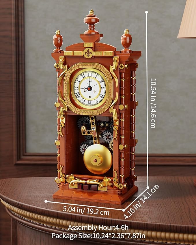 Vintage Pendulum Clock Building Block Set, Stem Toy - Image 7