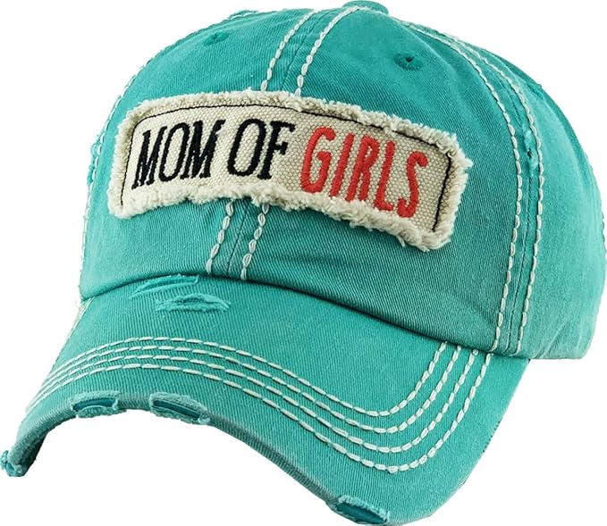 Funky Junque Distressed Vintage Baseball Cap - Embroidered Patch Women's Hat - Holiday, Lifestyle & Patriotic Designs