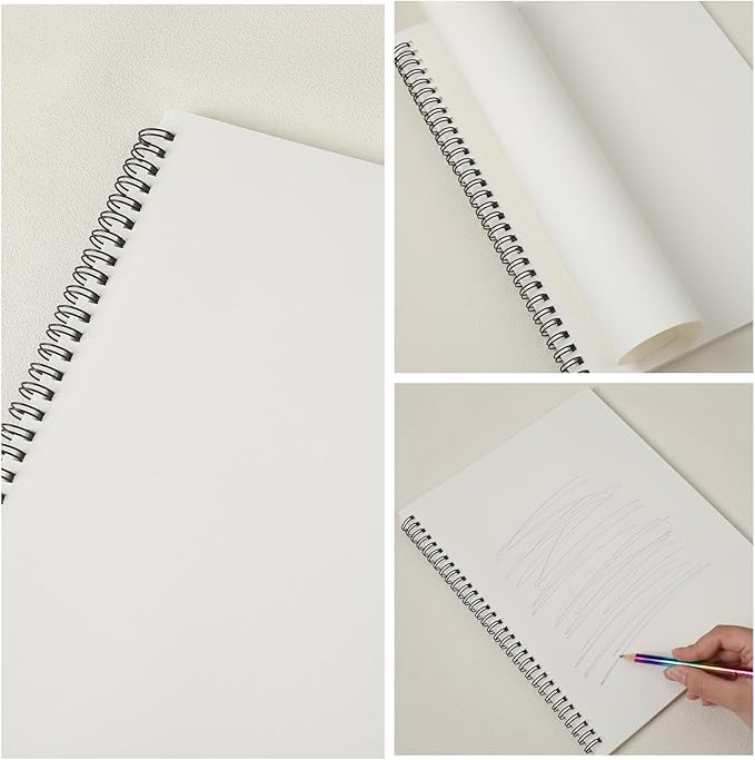 Qilery 24 Pcs 8.5 x 11'' Sketch Book Pads Bulk 30 Sheets Each Spiral Sketchbook - Image 5