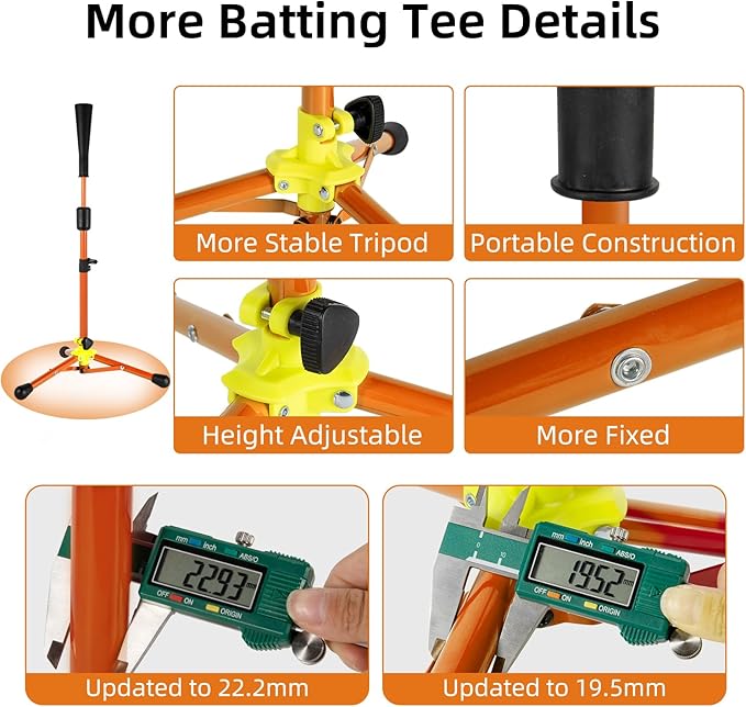 23.5 to 39.76 Inches Baseball Tee for Kids, Batting Tees for Baseball with Carry Bag, Portable Stable Tanner Tee, Baseball Training Equipment Aged 5-12, Softball Tee for Batting and Hitting