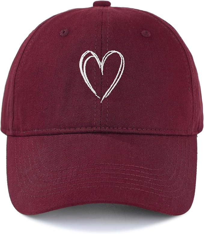 American Trends Womens Baseball Caps Cute Heart Dad Hat, Adjustable Cotton Unisex Cap for Workout, Golf & Everyday Wear
