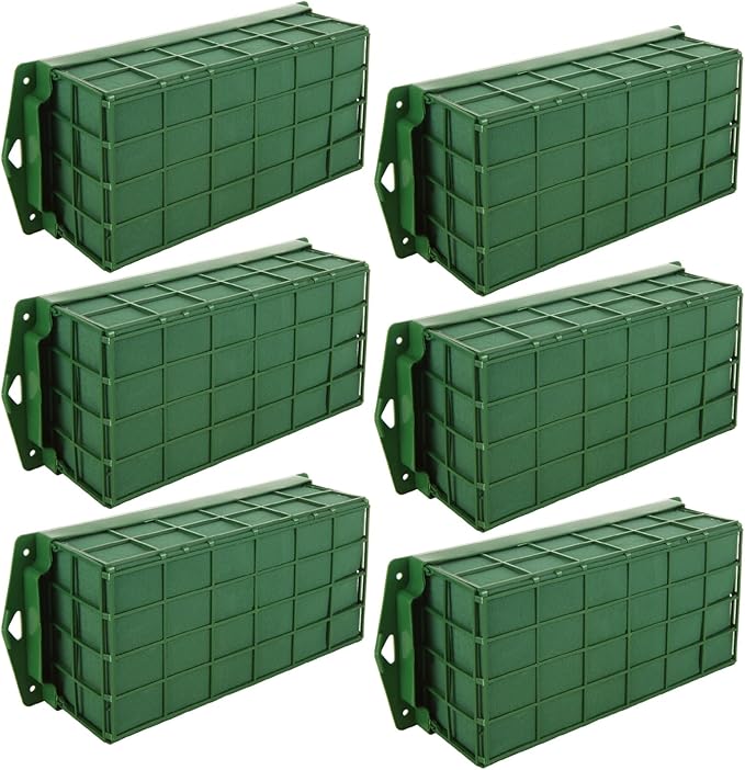 6 Pcs Floral Foam Cage, 11.8" x 4.5" x 3.1" Rectangle Flower Cage Holders by MuxhelUS