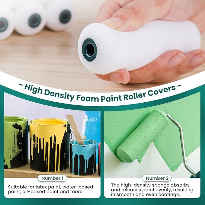 Foam Paint Roller, 28 Pack, 4 Inch Small Paint Roller Kit - Image 4
