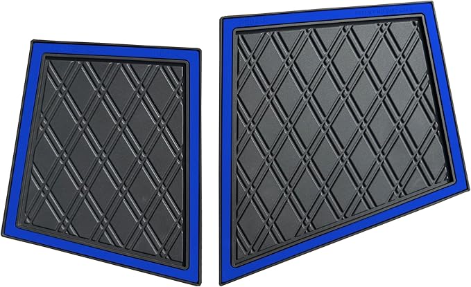 Xtreme MATS Compatible with Yamaha Drive2 Double Diamond Rubber Dash Liner Mat for Golf Cart Cubbys and Dashes - Fits YAM DR2 only - Golf Cart Accessory (Blue Trim, Yamaha Drive2)