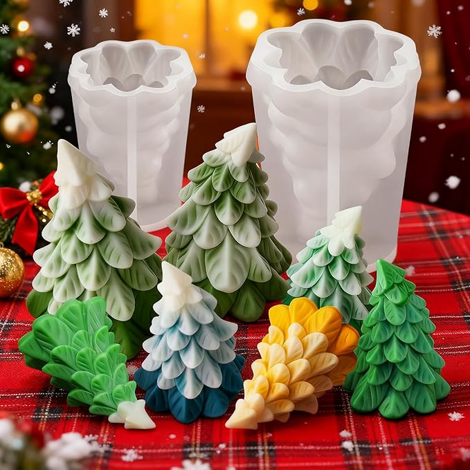 2 Pcs Christmas Candle Molds, Christmas Tree Silicone Molds - Image 4