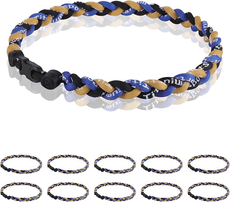 12 Pack Baseball Necklace 18inch, Team Gift for Baseball Funs, Three Braided Titanium Tornado Rope Design, with Muti - Color for Pick