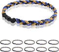 12 Pack Baseball Necklace 18inch, Team Gift for Baseball Funs, Three Braided Titanium Tornado Rope Design, with Muti - Color for Pick