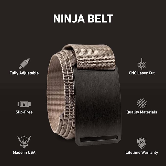 GRIP6 Classic Belt - 1.5-Inch Adjustable Nylon Belts - Versatile Lifestyle and Tactical Belt for Men and Women