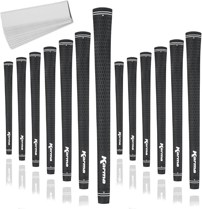 Karma Velour Golf Grips for Men, Women, Juniors | Undersize, Standard, Midsize, Oversize, & Jumbo | 6 Colors | Choose Single, 9, 13 Pack or Golf Club Grip Kit