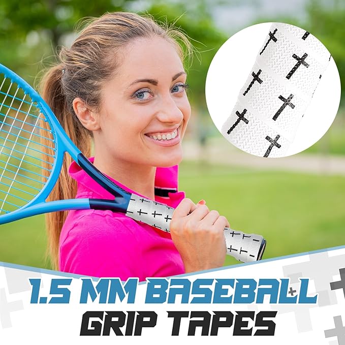 Pushglossy Christian Baseball Bat Grip Tapes 1.5mm Faith Cross Bat Grip Tape, Precut Full Adhesive Baseball Wrist Tape Scripture Design Non-Slip Religious Baseballs Grips Tapes