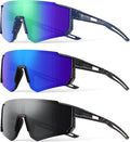 3PACK Kids Sunglasses Youth Baseball Sunglasses for Boys Girls Age 4-12,Softball Sports Cycling Goggles UV Protection