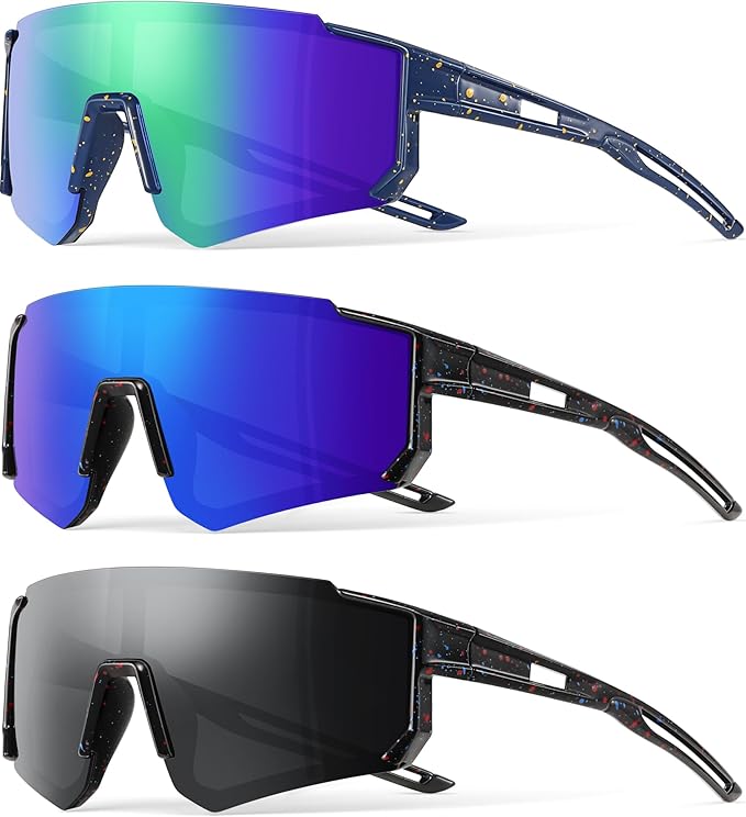 3PACK Kids Sunglasses Youth Baseball Sunglasses for Boys Girls Age 4-12,Softball Sports Cycling Goggles UV Protection