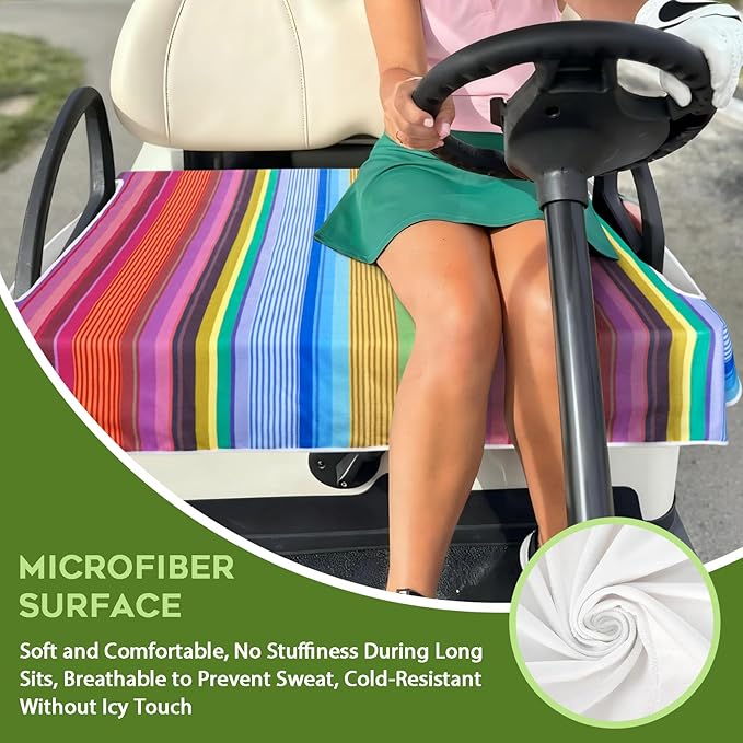 Golf Cart Seat Covers Club Car Golf Cart Accessories for Men Women Golf Carts Seat Towel Blanket 2-Seat Golf Cart Decorations