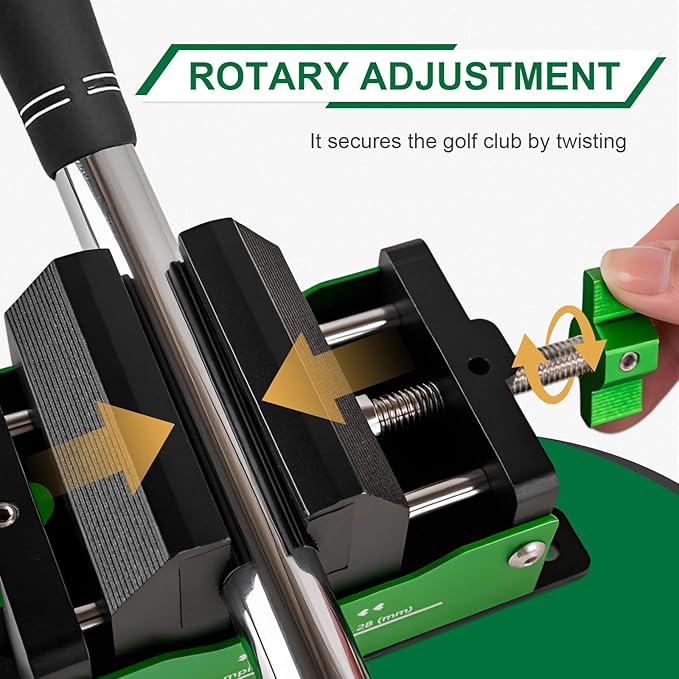 Golf Club Regripping Kit, Aluminum Vise Clamp with Quick Release, Rubber Holder for Irons and Drivers, Home Workshop Shaft Vice Grip Removal Tool