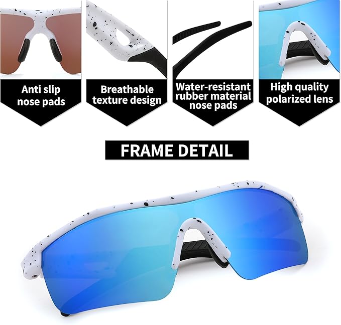 FEISEDY Kids Teens Baseball Polarized Sunglasses Sports TR90 Frame Boys Girls Cycling B2454
