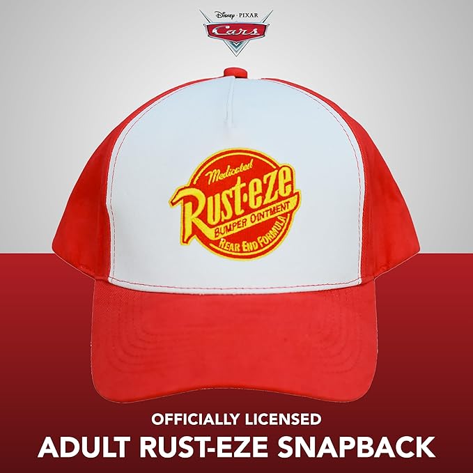 Disney Pixar Cars Baseball Cap, Cotton Adjustable Adult Hat, Red, One Size