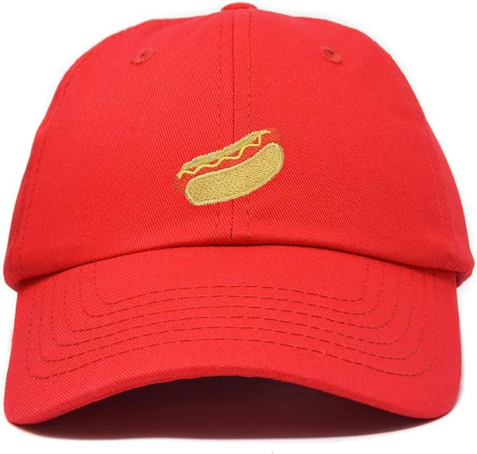 DALIX Hot Dog Hat Embroidered Mens Womens Baseball Cap