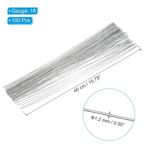 PATIKIL 18 Gauge 16" Floral Stem Wire - Image 2