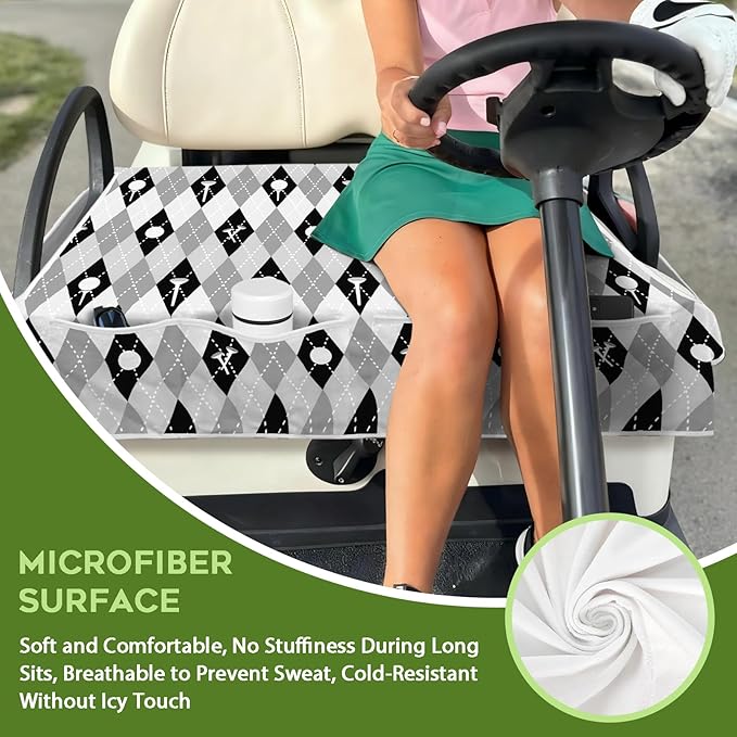 Golf Cart Seat Covers Club Car Golf Cart Accessories 4 Pockets Golf Carts Seat Towel Blanket for Men Women Golf Cart Decor