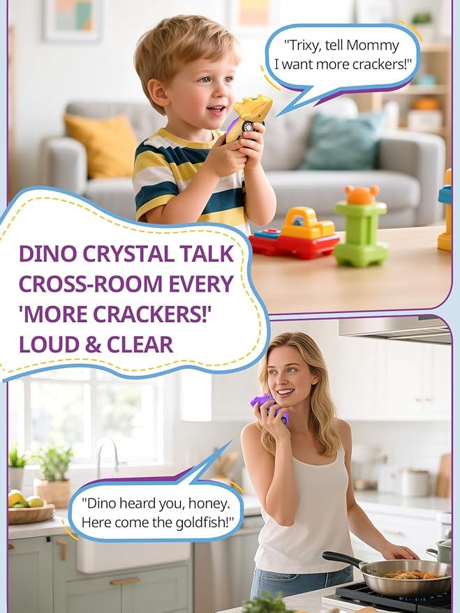 Dinosaur Walkie Talkies for Kids Rechargeable, Dino Toy Cars for Boys & Girls - Image 3