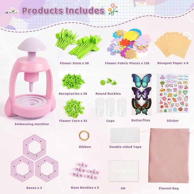 Bsgifts Fabric Flower Making Toys, DIY Flower Press Kits - Image 2