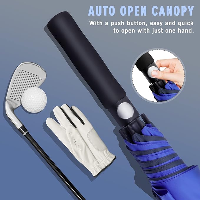 ZOMAKE Golf Umbrella Windproof, Extra Large Oversized Heavy Duty Double Canopy for Rain, Sports Games & Push Cart(51/54/62/68/72Inch)