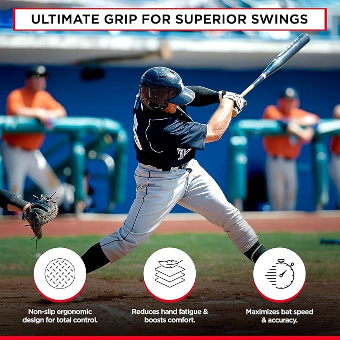 Grip-N-Rip II Softball Bat Taper Non-Slip Ergonomic Grip for Secure Hold Durable & Long-Lasting Easy Installation Fits Most Softball Bats Ideal for Enhanced Comfort & Performance