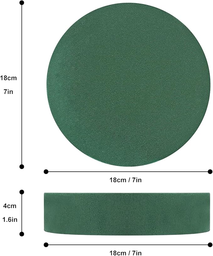IHDYPPEW 10 PCS Floral Foam Blocks, 7 Inch Large Dry Round Green Floral Foam - Image 2