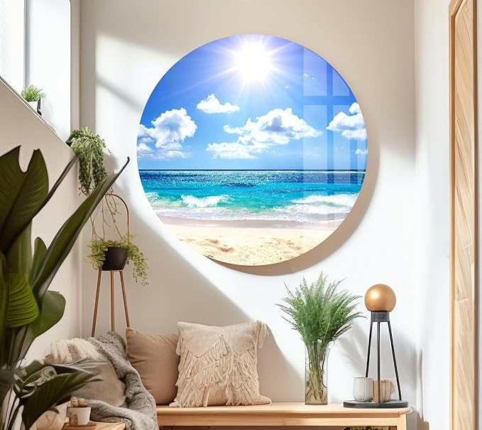 My Photostation.com 48Wx32H'' Summer Beach Landscape Glass Wall ArtTempered - Image 7