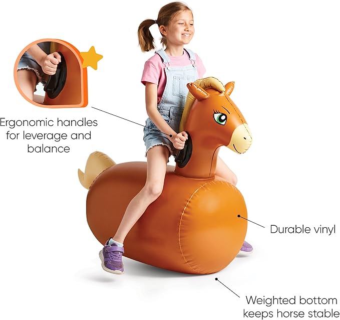 HearthSong Hop 'n Go Inflatable Bouncing Ride-On, Outdoor Play, Ages 5 and Up - Image 4