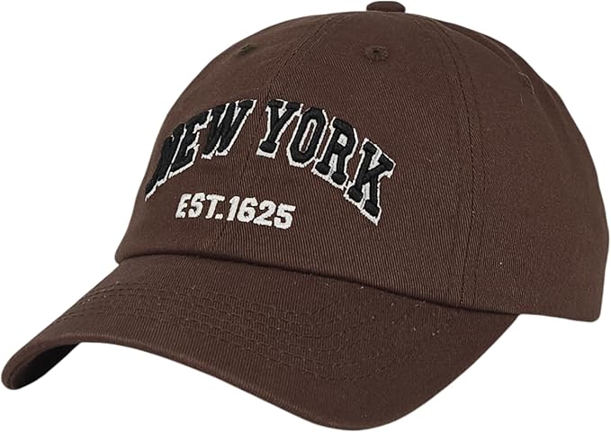 Elidan NY Dad Hat New York EST.1625 Cotton Cap, Adjust Buckle Strap, Unstructured Low-Profile NY Baseball Cap for Men & Women