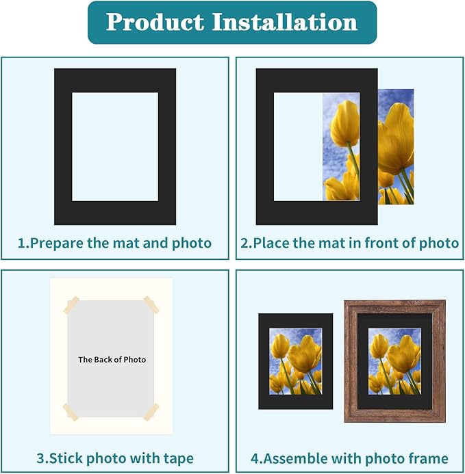 ZBEIVAN 11x14 Black Picture Mats - Image 4