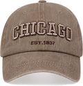 Chicago Hat for Men Women 3D Embroidery Vintage City Dad Hats Baseball Cap