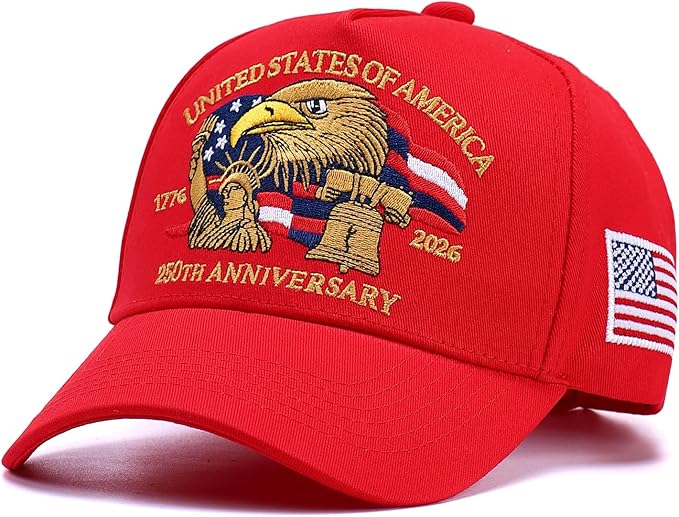 250th Anniversary Patriotic Baseball Cap (1776-2026) Embroidered USA Hat, Adjustable Unisex Bicentennial Gift