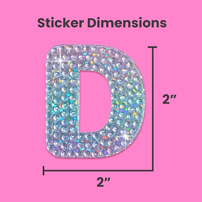 StickerBeans® Rhinestone Alphabet Letter Sticker D - Image 4