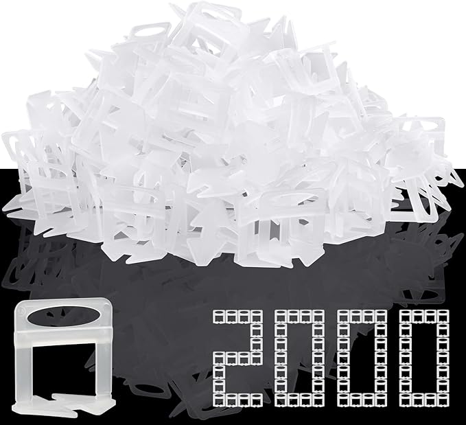 DGSL Tile Leveling System, 2000-Piece 1/16" Tile Spacers Clips Tile Tools by DGSL