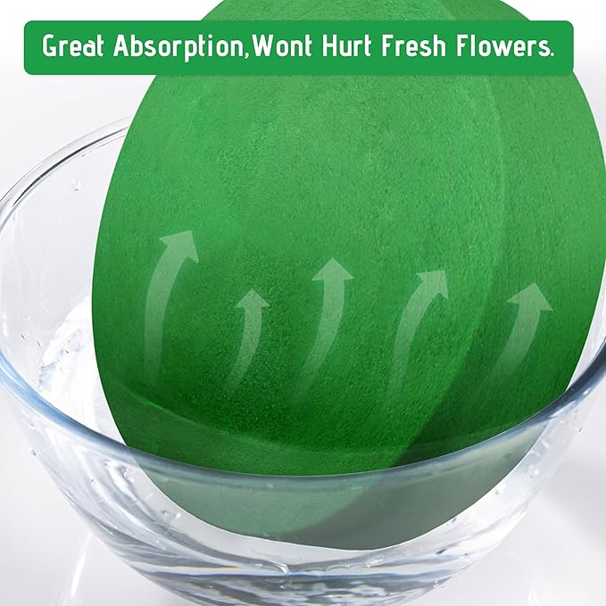 Max Shape 6 Pcs Floral Foam Round Blocks, Large Wet and Dry Green Foam - Image 5