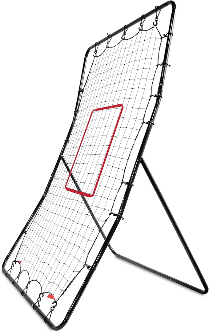 SKLZ PitchBack Baseball and Softball Pitching Net and Rebounder, Black/Red, 2' 9" x 4' 8"