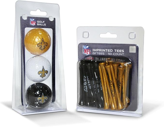 Team Golf NFL Kansas City Chiefs 3 Golf Balls and 50 Golf Tees Logo Imprinted Golf Balls (3 Count) & 2-3/4" Regulation Golf Tees (50 Count), Multi Colored