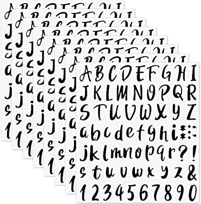 Outus 576 Pieces 8 Sheets Letters Stickers Self Adhesive Vinyl Letter Alphabet by Outus