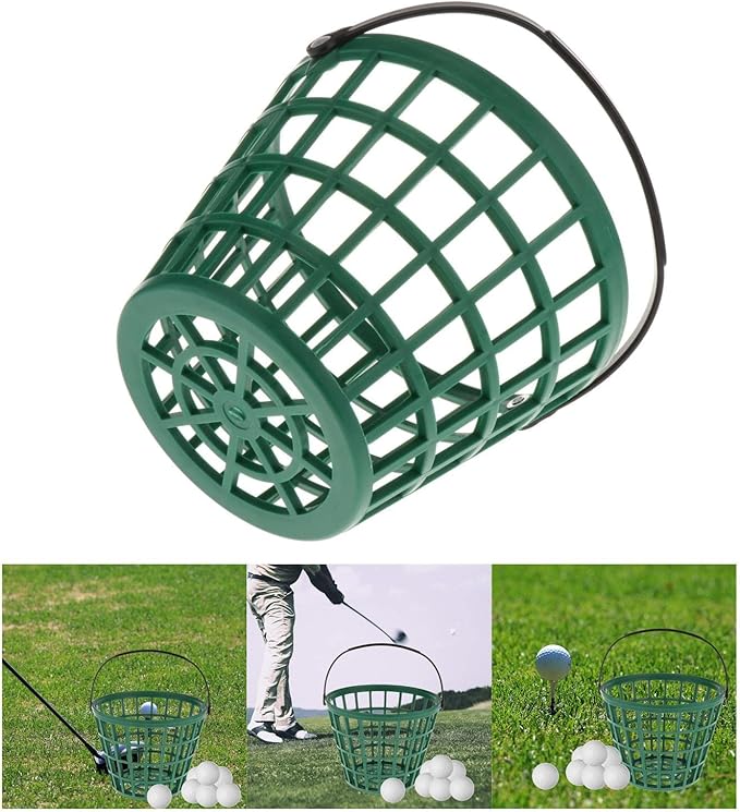 SM SunniMix Unbreakable Golf Ball Basket, Golfball Container with Handle Ball Holder Contains 25/50/100 Balls Range Accessories