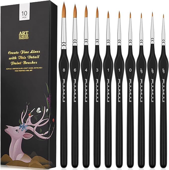 Kolinsky Sable Watercolor Brushes, Nail Art & Models - Image 6